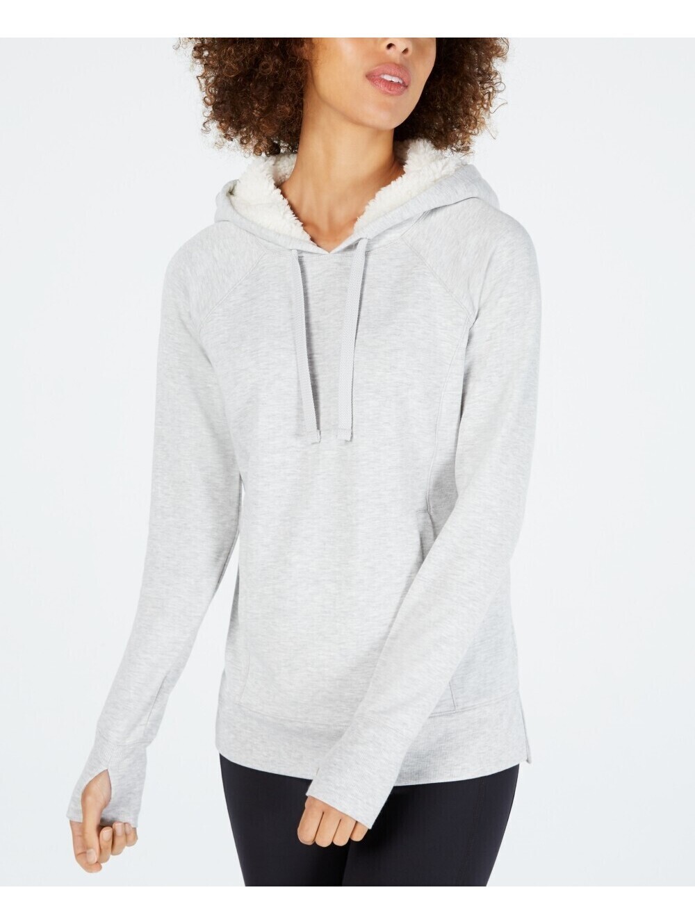 Ideology Womens Activewear Fleece Lined Hoodie Size L